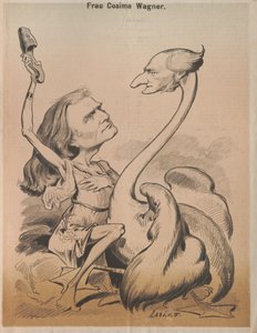 Richard Wagner som Swan och Cosima Wagner som Leda Cover av Die Bombe, 1875. av Laszlo Frecskay