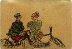 Namnlös (pratar med cyklister) av Laszlo Moholy-Nagy