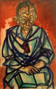 Utan titel (sjöman Miklós, läser en bok) av Laszlo Moholy Nagy