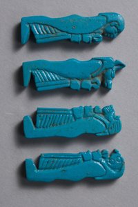 Amuletter av Horus fyra söner, sen dynastisk period (fajans)