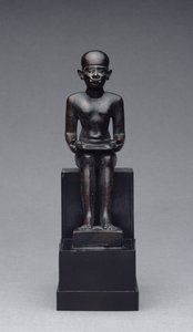 Figur av Imhotep (ca 2635-2595 f.Kr.) Sen period (brons) av Late Period Egyptian