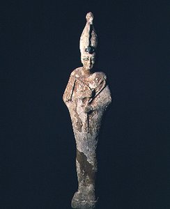 Osirisfigur av trä med gesso, Saite-perioden, 664-525 f.Kr. (trä och gesso) av Late Period Egyptian