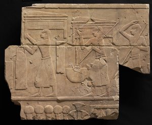 Män som bär gravutrustning, 667-647 f.Kr av Late Period Egyptian