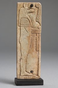 Plaque of Duamutef (fajans) (se även 325655, 325656 och 325657) av Late Period Egyptian
