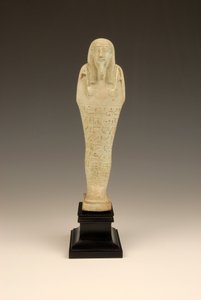 Shabti av Imhotep, 380-342 f.Kr. (fajans och grön glasyr)
