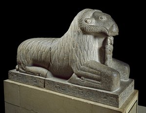 Staty av väduren av Amun, c.680 f.Kr. (granit)