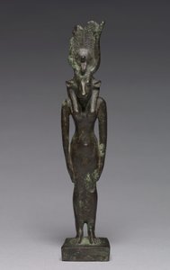 Statyett av Hathor, 664-30 f.Kr av Late Period Egyptian