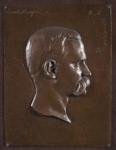 Porträttrelief av Dr. Stimson, ca 1880 (brons) av Launt Thompson