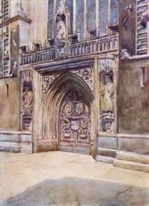 Bath Abbey, West Door (färg litho)