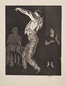 スペインのダンサー No. II、パブ。 1923. スウェーデン av Laura Knight