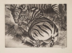 Zebror, pub. 1930. av Laura Knight