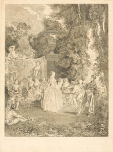 Venetianska rätter av Laurent Cars after Antoine Watteau