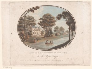 Utsikt över Ranston i Dorsetshire Ranston i Dorsethshire La Seigneurie de Jh Ryves Ecuyer. (titel på objekt) Jardins Anglais (serietitel på objekt) English Gardens (serietitel)