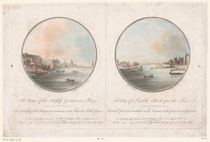 Utsikt över Adelphi och Somerset House från Themsen och utsikt över Lambeth Church från Themsen En vy av Adelphy & Somerset House (titel på objekt) En utsikt över Lambeth Church upon the Tames (titel på objekt) Views of London (serietitel)