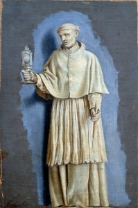 Saint Norbert håller en ostensoire (ostensoir) och ett ljus Målning med camaieu på duk av Laurent de La Hyre (1606-1656) 1600-talets sön. 0,35 x 0,23 m Paris. Louvren av Laurent de la Hyre