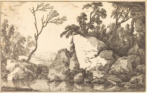 En stenig damm av Laurent de la Hyre