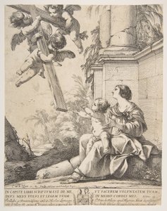 Jungfru och barn med änglar, 1639. av Laurent de la Hyre