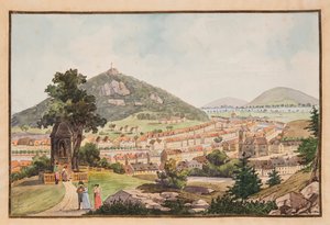 Utsikt över Karlsbad Karlovy Vary, ca 1800.