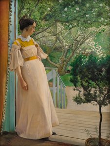 I trädgårdsdörren. Konstnärens hustru, 1897.