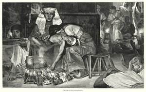 Den förstföddes död: den sista av Egyptens tio plågor (litho) av Lawrence (after) Alma Tadema
