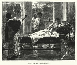 Scen från livet i antikens Rom (gravyr) av Lawrence (after) Alma Tadema