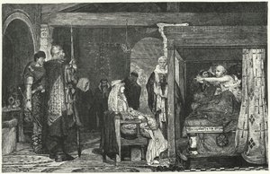 Drottning Fredegund vid biskop Praetextatus dödsbädd, 586 av Lawrence Alma Tadema