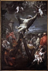 St Andrew korsfäst (olja på duk