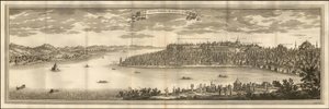1711 års illustration - Vy över den stora serrailen i Konstantinopel av Le Blond