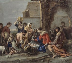 Le Nain - Herdarnas tillbedjan, 1644 av Le Nain Brothers