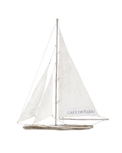 Lake Ontario Sailboat, ca 2022 (blandteknik) av Leah Straatsma
