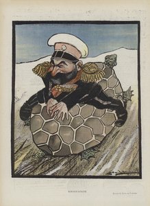 Aleksey Kuropatkin, Rysslands krigsminister. Illustration för Le Rire (färg litho)