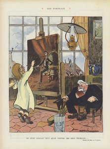 Hans porträtt. Illustration för Le Rire (färg litho) av Leal de Camara