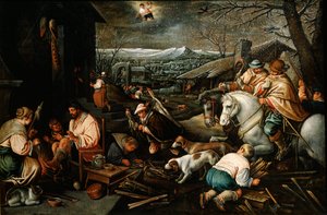 Januari från serien Årstiderna, sent 1500-tal eller tidigt 1600-tal av Leandro Bassano