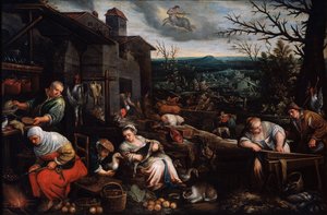 November från serien Årstiderna, sent 1500-tal eller tidigt 1600-tal av Leandro Bassano
