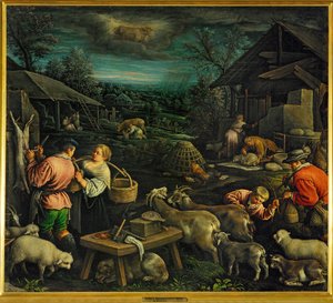 April (målning på duk) av Leandro da Ponte Bassano