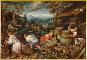 August (målning på duk) av Leandro da Ponte Bassano