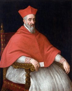Porträtt av kardinal Giovanni Delfino (1545-1622) - Målning av Leandro Bassano (1557-1622), olja på duk