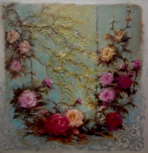 Antique Roses, 2024 (olja på duk) av Lee Campbell