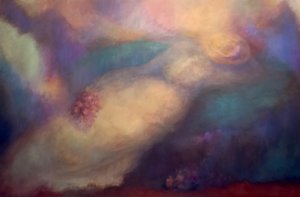 Lavender Shadows, 2025 (olja på duk) av Lee Campbell