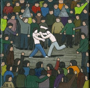 The Fight, 2015 (Akryl och bläck på duk)