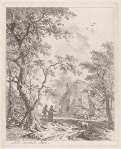 Två vandrare på en gård Landskap med figurer (serietitel)