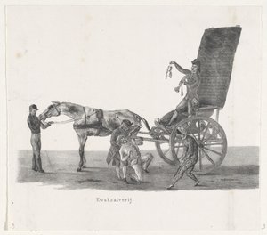Shees med en kvacksalvare, 1835 kvacksalveri (titel på objekt) De separata föreställningarna, som paraden, som hålls av H.H. Elever vid Leidsche Hoogeschool den 9 februari 1835, stängd (serietitel på objekt) av Leendert Springer (I)