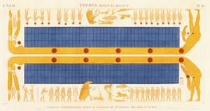 Thebe, Byban el Molouk, ca 1809-1812 (färgstick) av Legentil (after)