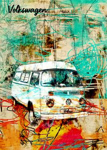 Abstract Retro Van av Lembayung senja studio [Vintage Poster]