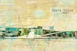 Oslo Operan, Norge av Lembayung senja studio [Vintage Poster]