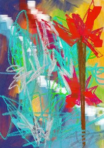 Livfull abstrakt blomma