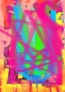Livfull geometrisk abstrakt konst av Lembayung senja studio [Vintage Poster]