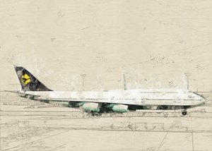 Vintageskiss av flygplan av Lembayung senja studio [Vintage Poster]