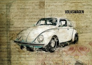 Vintage-skisser av Beetle