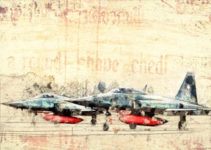 Klassiska stridsflygplan av Lembayung senja studio [Vintage Poster]